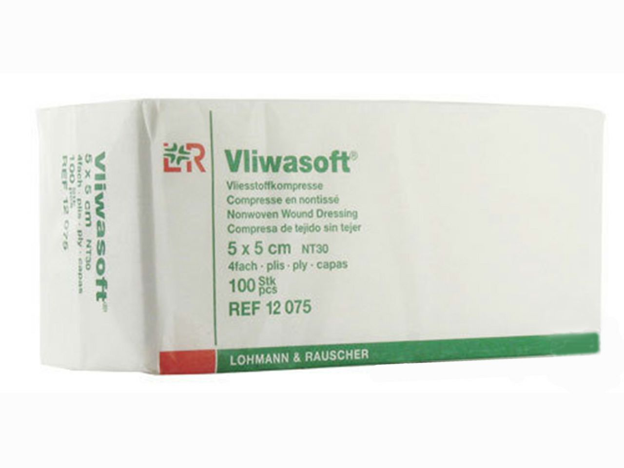 KOMPRESA FLIZELINSKA VLIWASOFT NESTERILNA, 5 x 5 cm, 4-slojna, 100 kom.