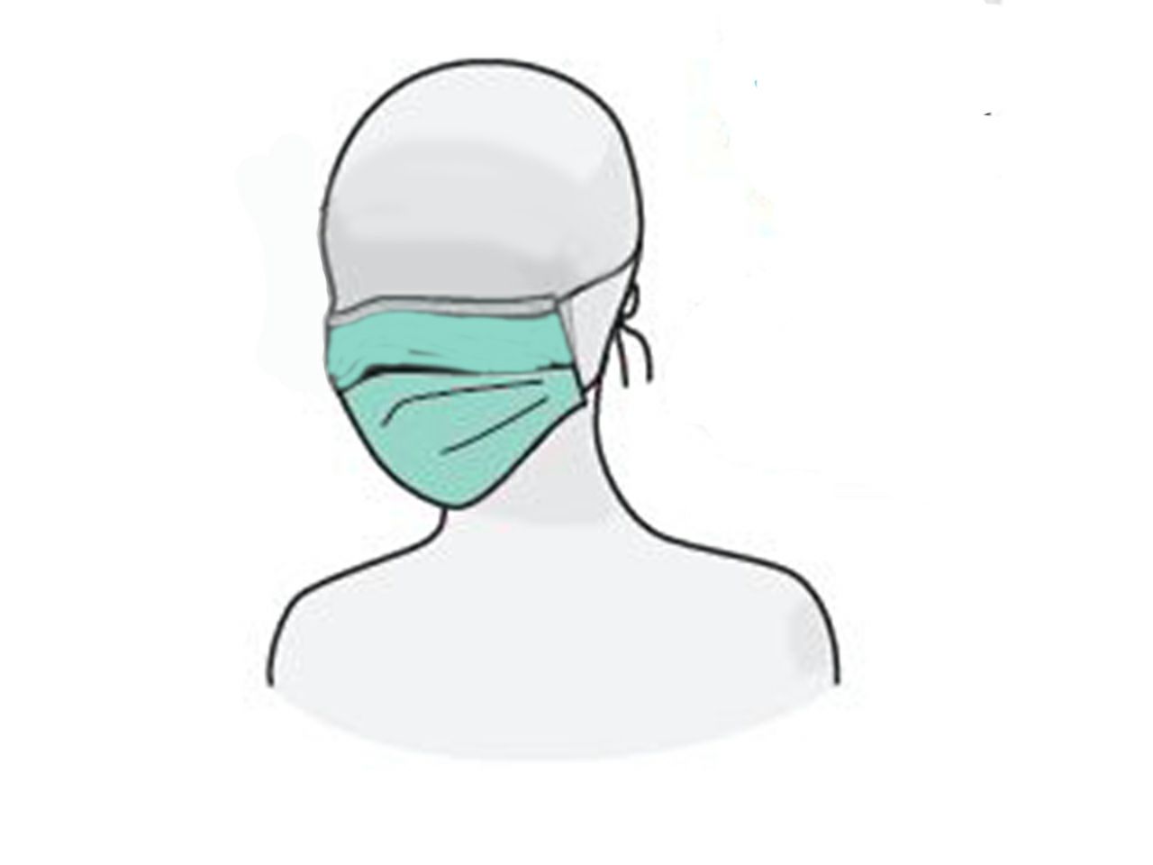 MASKA KIRURŠKA NA VEZANJE, 3sl, zelena, 50 kom (R1130)