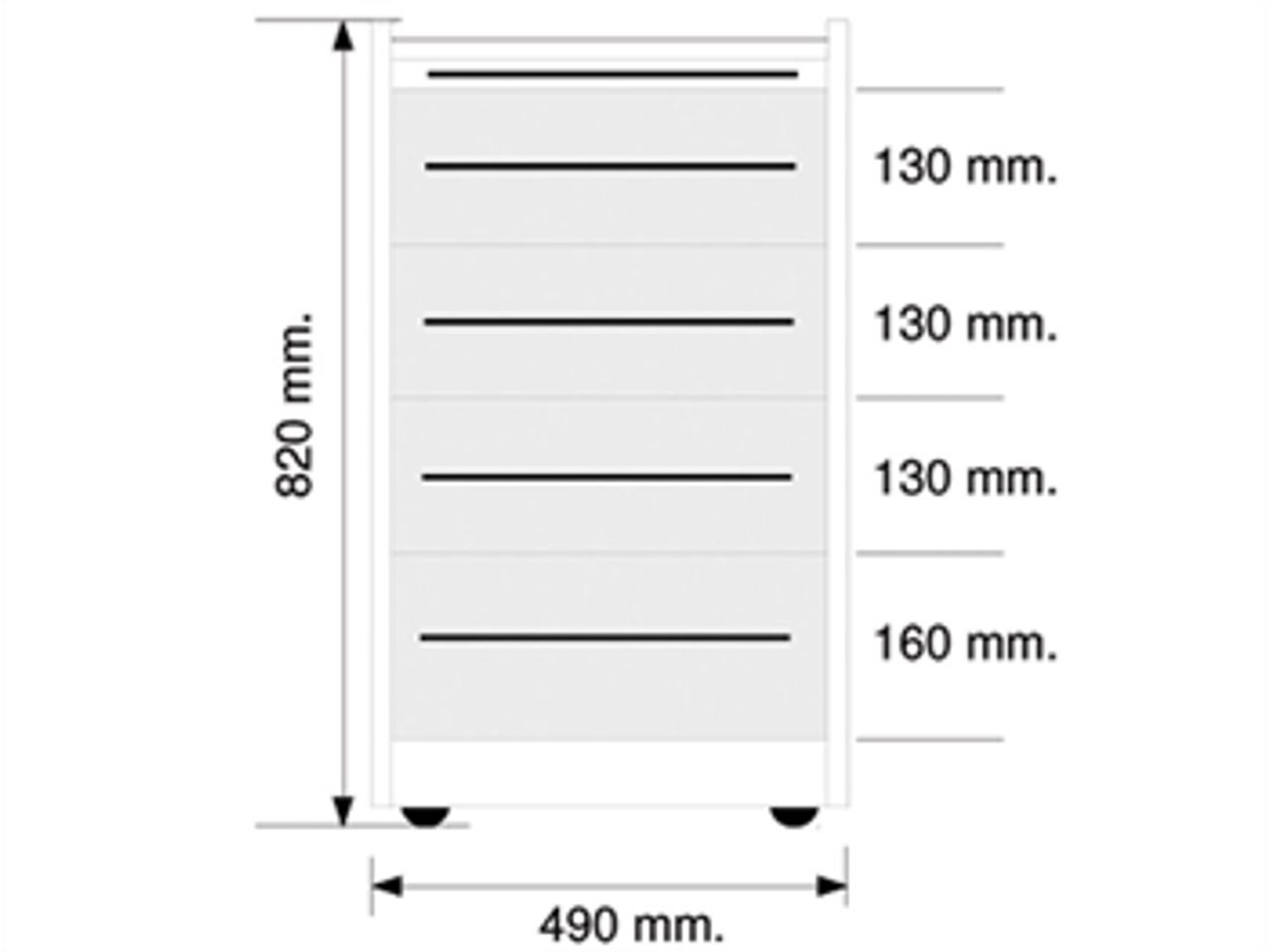 MOBILNI ORMARIĆ GE416 – 4 LADICE, 49 cm – BIJELI
