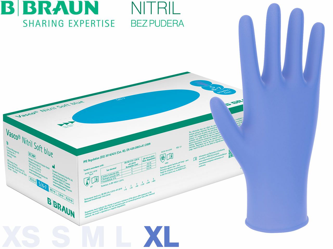 RUKAVICE NITRILNE Vasco Nitril Soft Blue XL, 200 kom., B. BRAUN