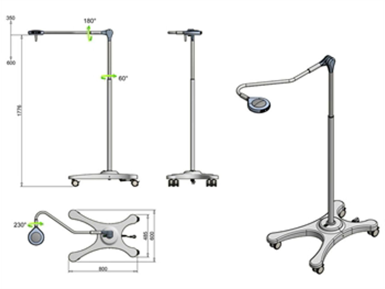 SATURNO OPERACIJSKA LED SVJETILJKA – mobilna verzija s baterijom