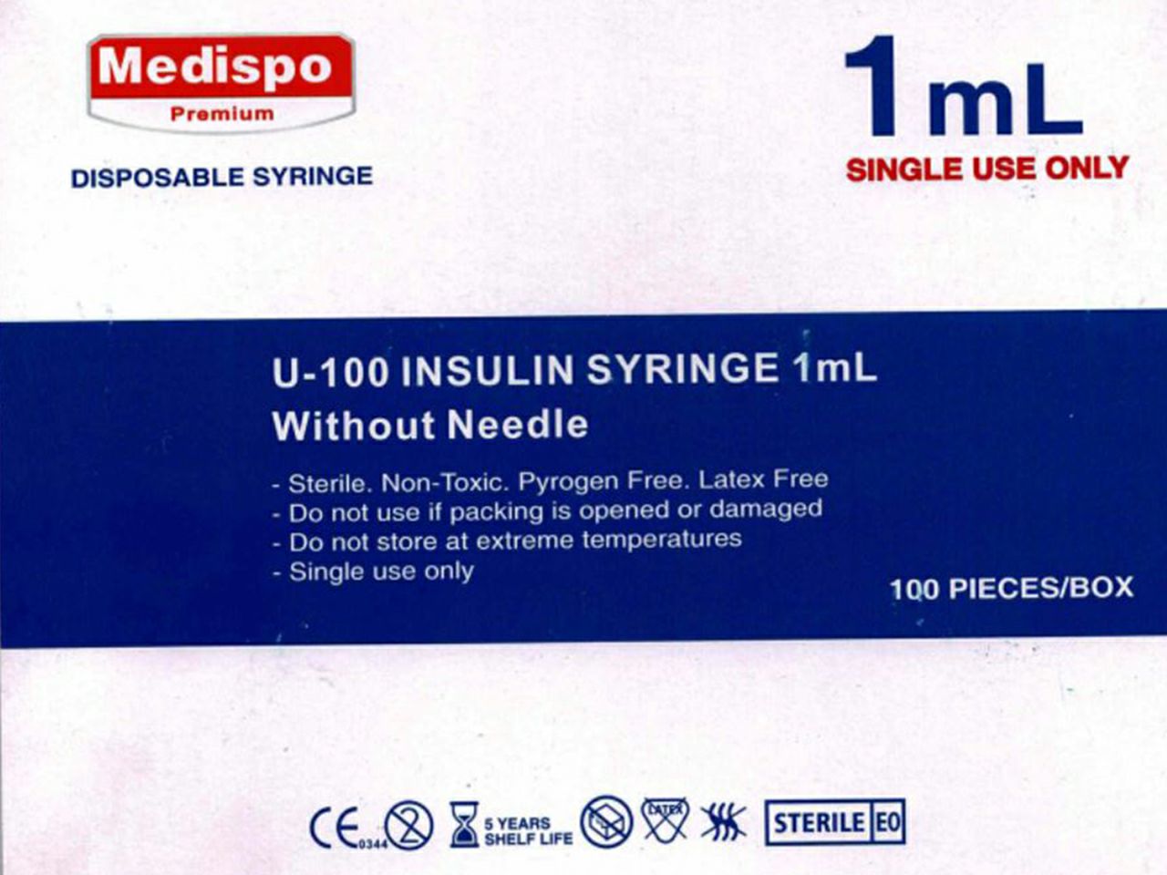 ŠPRICA INZULINSKA, 1 ml, bez igle, MEDISPO