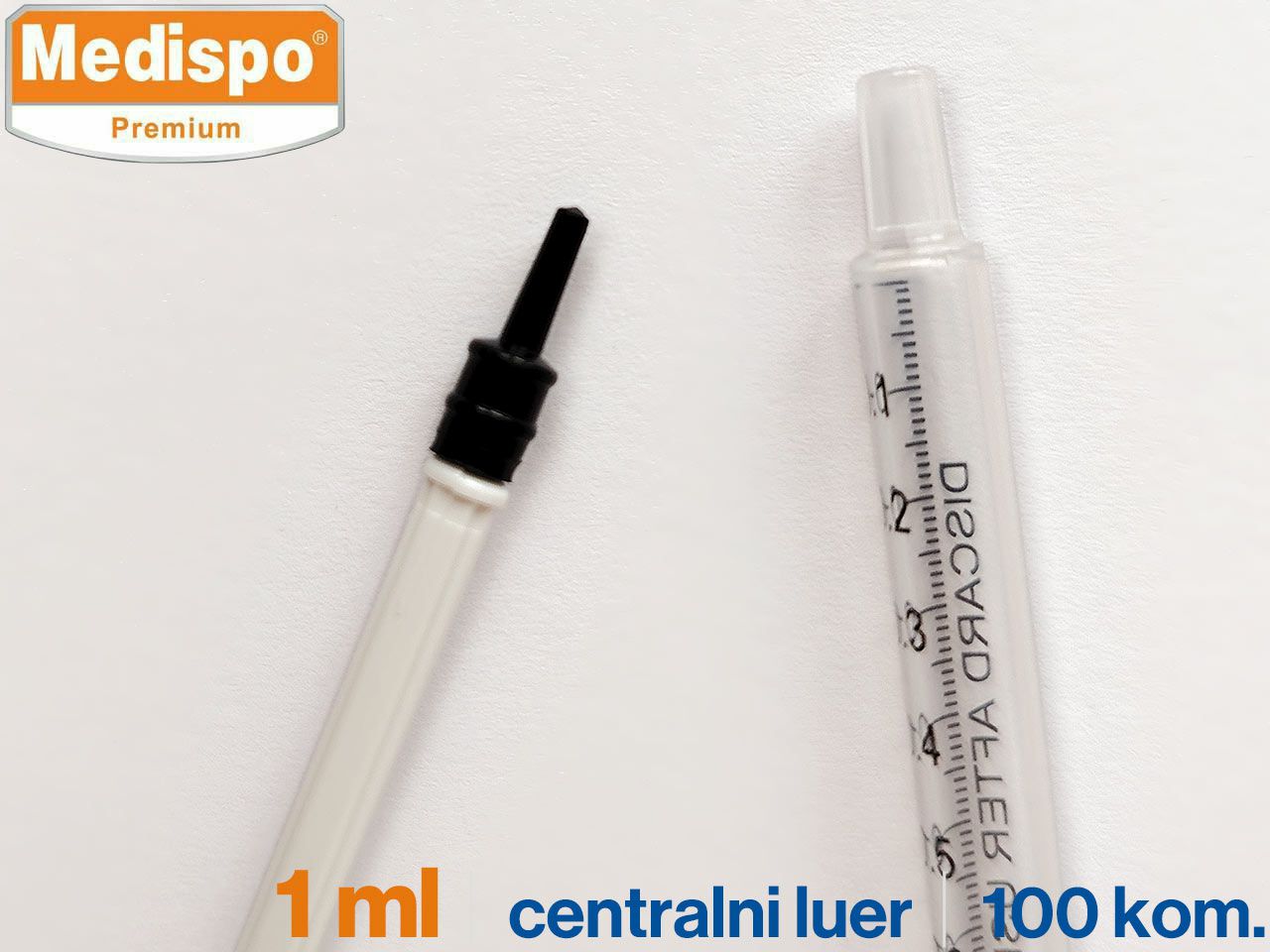 ŠPRICA TRODIJELNA, 1 ml, centralni luer, MEDISPO