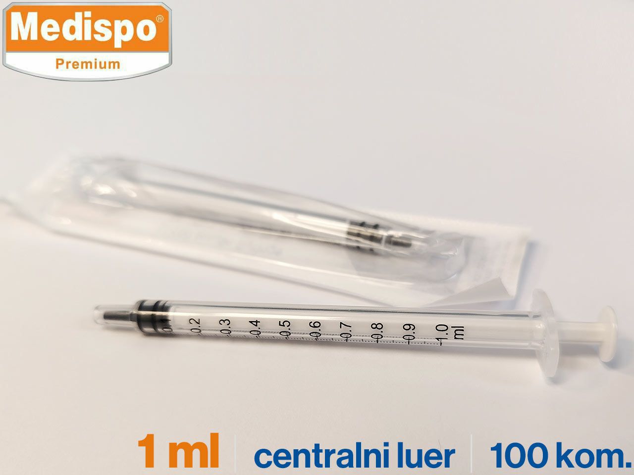 ŠPRICA TRODIJELNA, 1 ml, centralni luer, MEDISPO