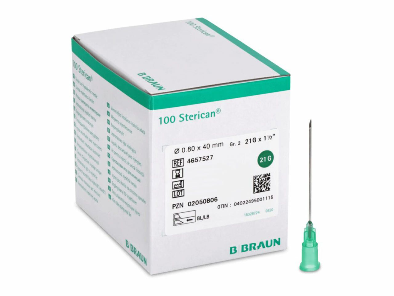 Sterican igle 21G, 0.80 x 40 mm, zelene, B. BRAUN