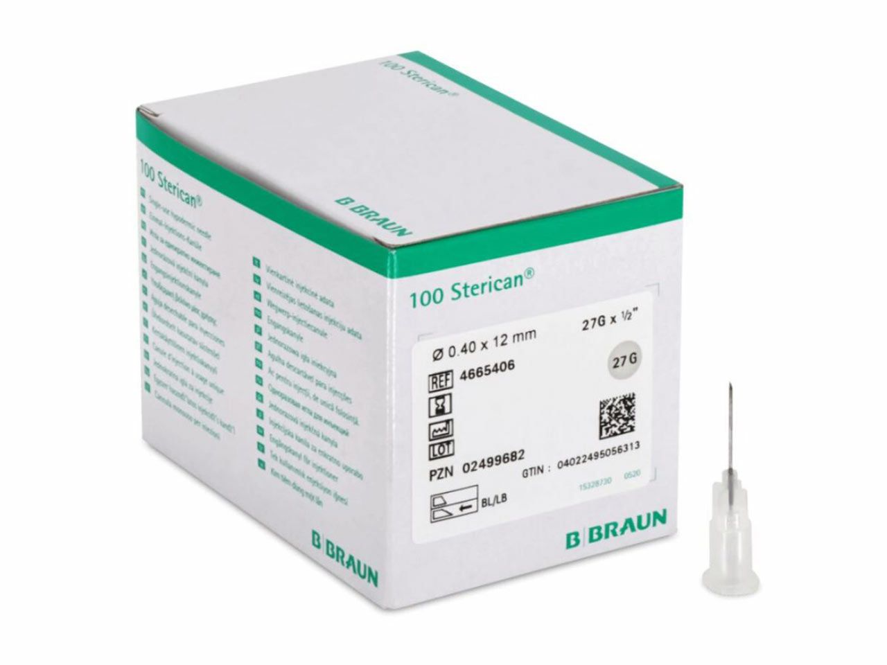 Sterican igle 27G, 0.40 x 12 mm, sive, B. BRAUN