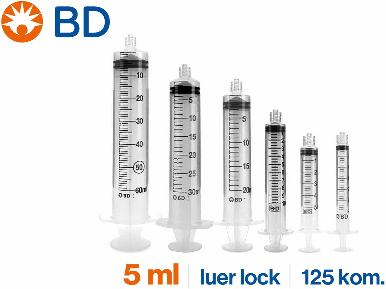 TRODIJELNA ŠPRICA, 5 ml, Luer-Lok, BD Plastipak™  BD 309649