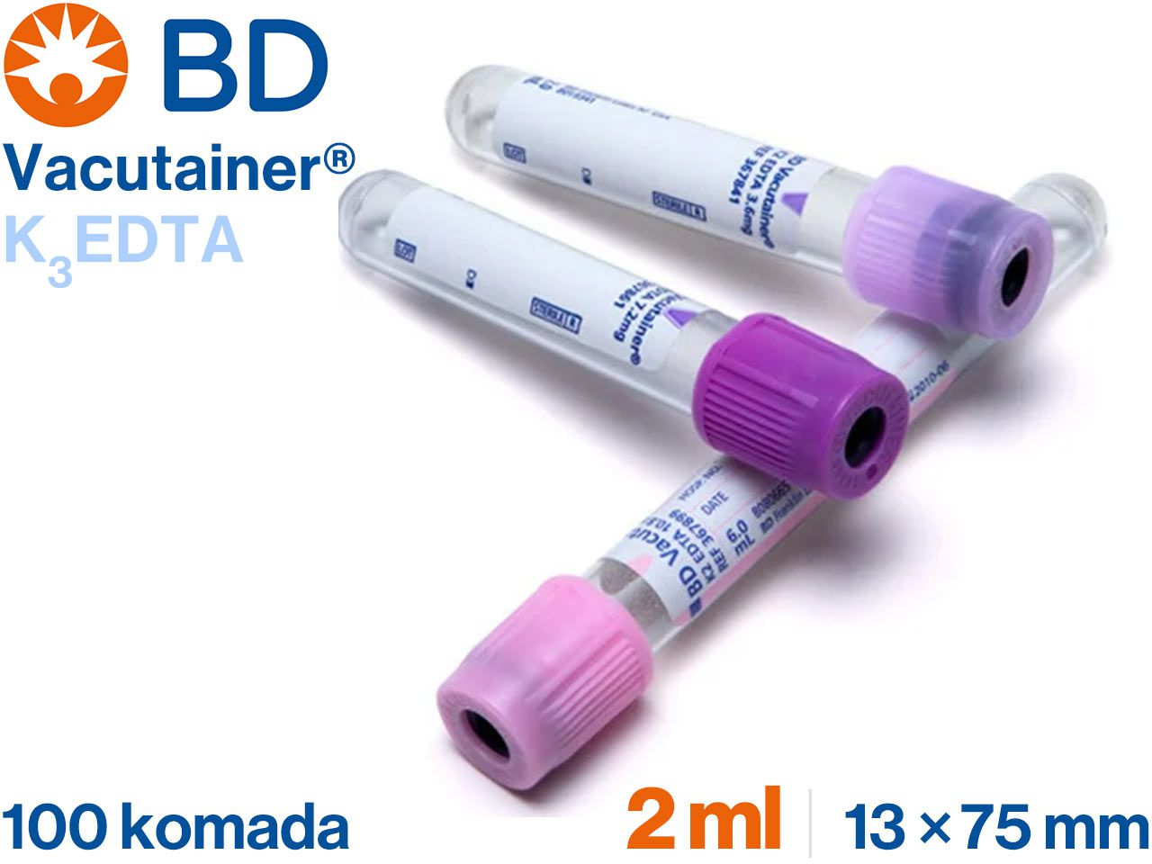 VACUTAINER® K3EDTA, 2 ml, 100 komada