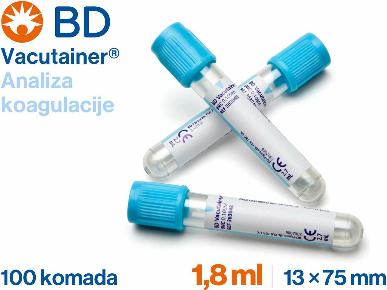 VACUTAINER® KOAGULACIJA, 1.8 ml, 100 KOMADA