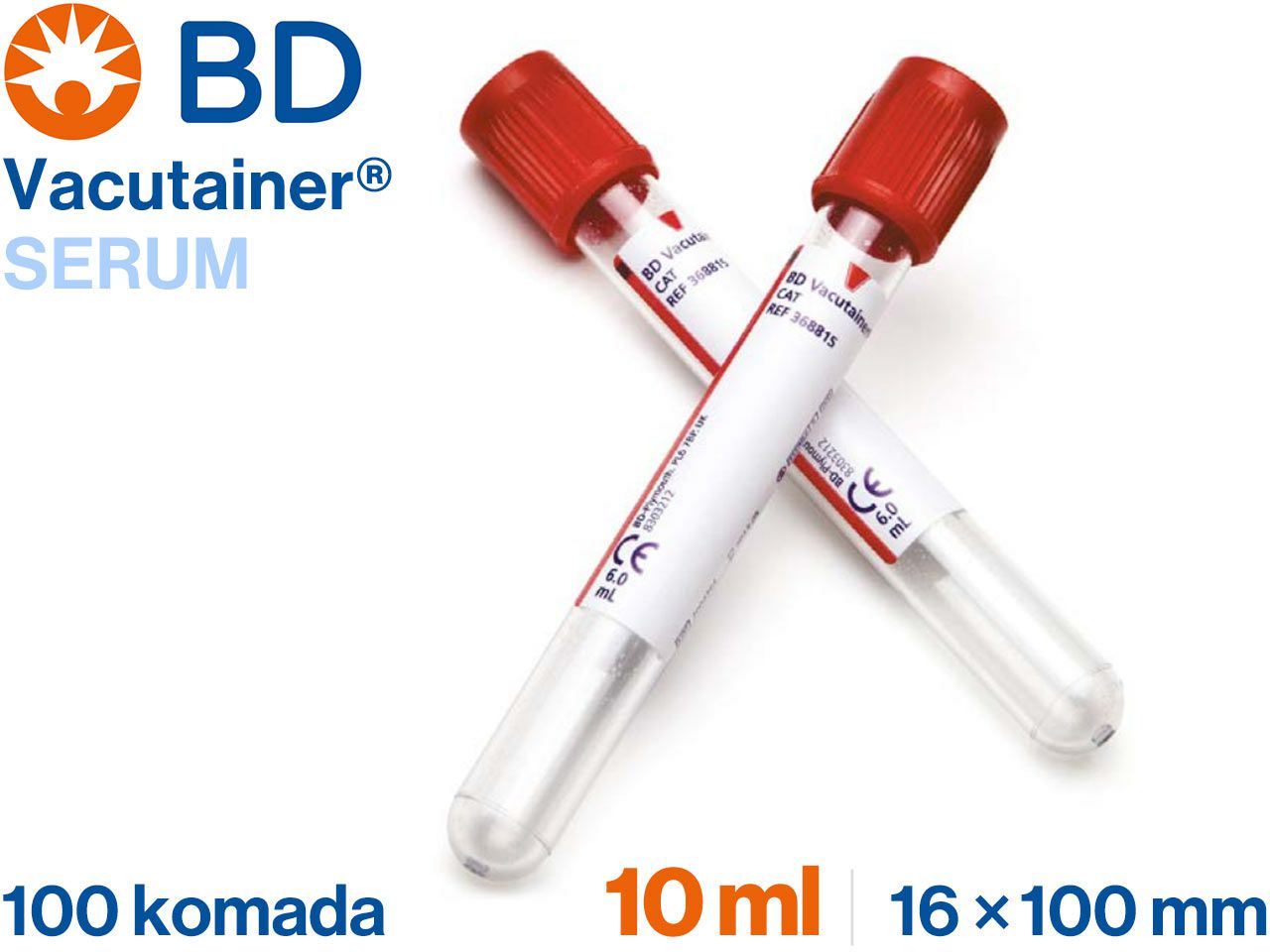 VACUTAINER® SERUM 10 ml, 100 komada