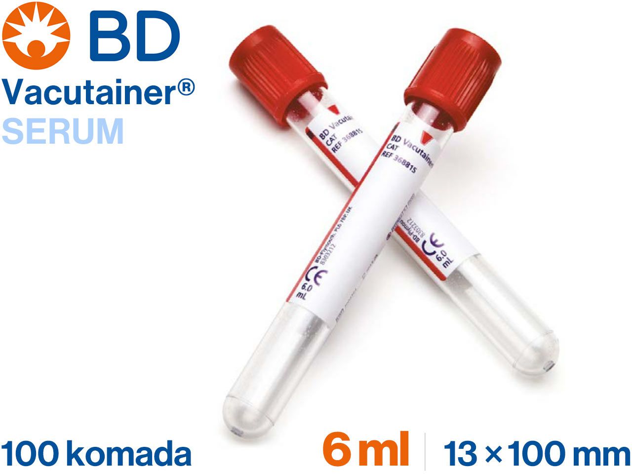 VACUTAINER® SERUM 6 ml, 100 komada